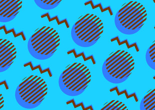 蓝底几何图案无缝背景图