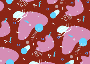 海洋生物图案的趣味背景