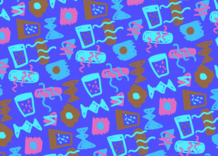 多彩几何图案无缝背景图