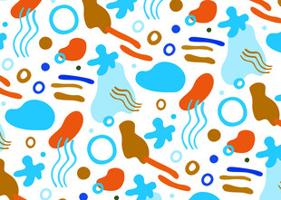 海洋元素卡通图案背景