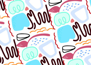 多彩卡通图案无缝背景