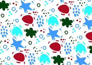 多彩海洋元素图案背景