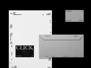 高档邀请函VI样机效果图 图片