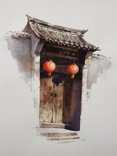 古宅水彩画