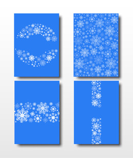 蓝色雪花图案