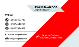 简约红白商务名片模板