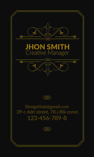 金色装饰商务名片模板