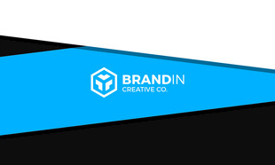 蓝色背景品牌标识展示