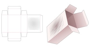 粉色折叠纸盒设计图