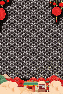 中式古风建筑与节庆装饰