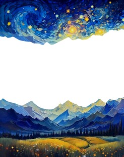 梵高星空玻璃贴