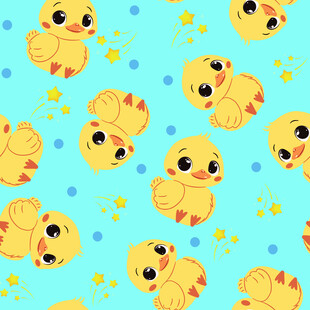 可爱小黄鸭图案背景