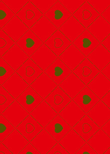 红色背景上的绿色几何图案