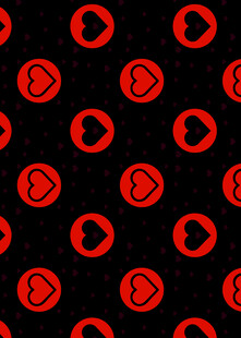 红色心形图案黑色背景纹理