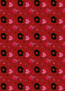 红色花卉图案背景纹理