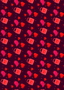 爱心茶杯图案背景