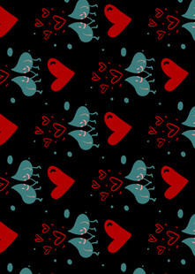 心形图案无缝花纹背景