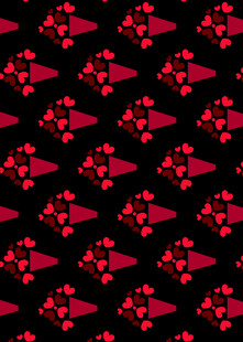 红色几何花朵图案背景