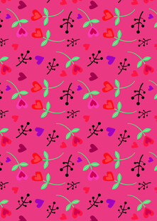 粉色花卉几何图案背景