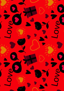 红色浪漫爱心图案背景