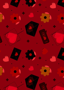 红色毕业主题图案背景