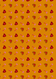 橙色背景爱心图案纹理