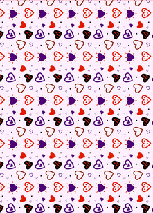 多彩心形图案无缝背景