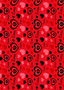 红色爱心玫瑰图案背景