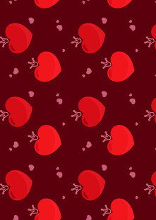 红色草莓图案背景纹理