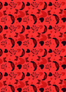 红色卡通图案无缝背景