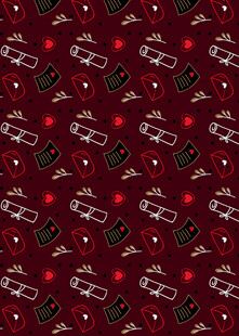 红色圣诞乐器图案背景
