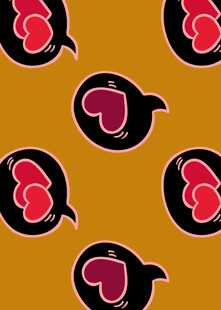 心形对话气泡图案背景