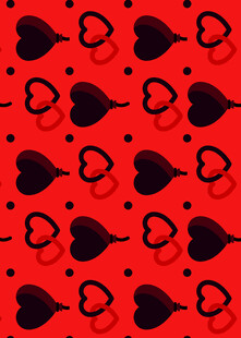 红色背景心形图案纹理