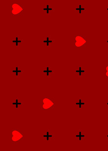 红色心形十字图案背景