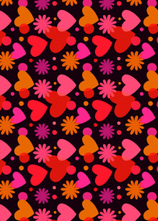 多彩蝴蝶花卉图案背景