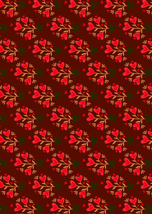 红色花卉图案背景纹理