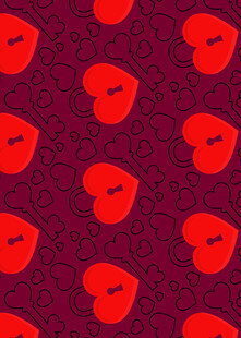 红色心形图案背景纹理