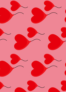 粉色背景红心图案设计