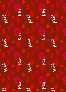 红色爱心字母图案背景