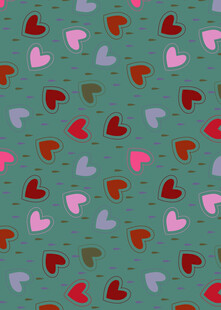 多彩爱心图案背景