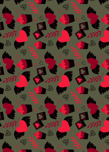 红黑音符图案背景