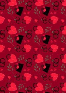 红色爱心图案背景纹理