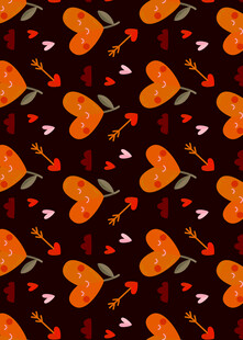 南瓜爱心图案的精美背景