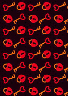 心形钥匙图案背景纹理