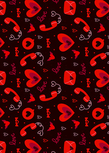 红色爱心图案背景纹理