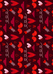 红色爱心图案背景纹理