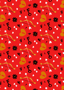 红色圣诞元素无缝图案