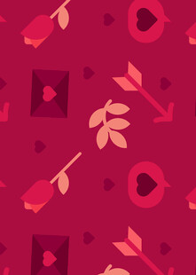 红色几何花卉图案背景