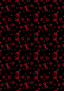 黑色底红色花纹图案