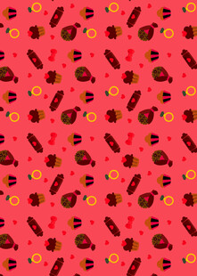 红色水果图案无缝背景